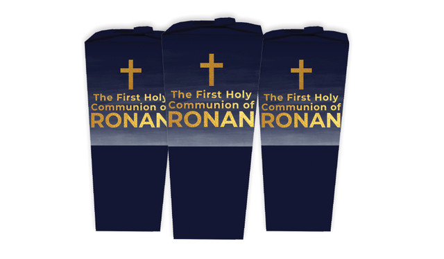 Navy Blue Watercolour Communion Personalised Chocaboxes