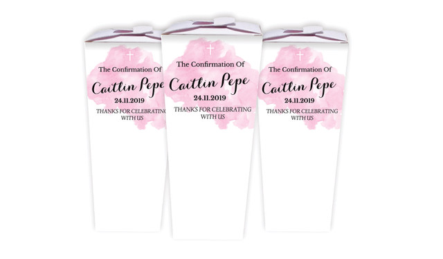 A Splash Of Watercolour Pink Confirmation Personalised Chocaboxes