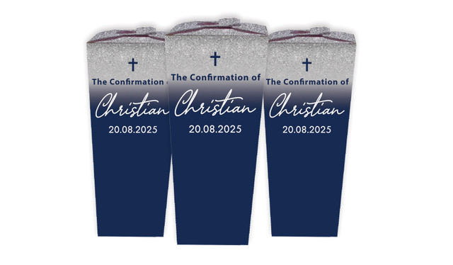 Blue and Silver glitter Confirmation Personalised Chocaboxes