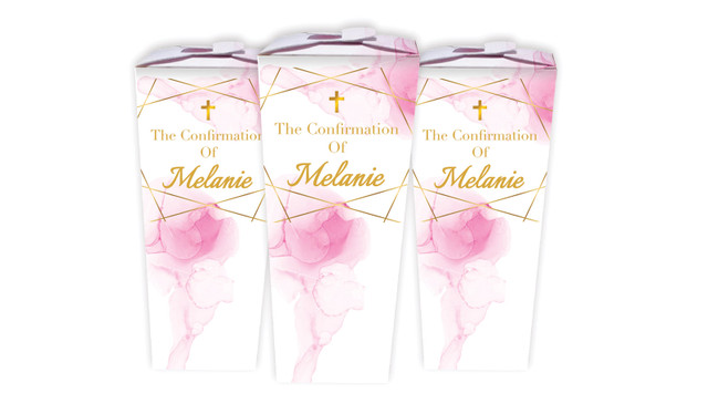 Pink Watercolour with Gold Confirmation Personalised Chocaboxes
