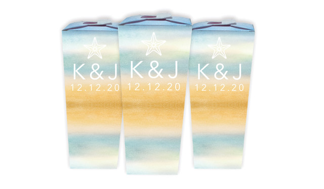 Beach Watercolour Wedding Personalised Chocaboxes