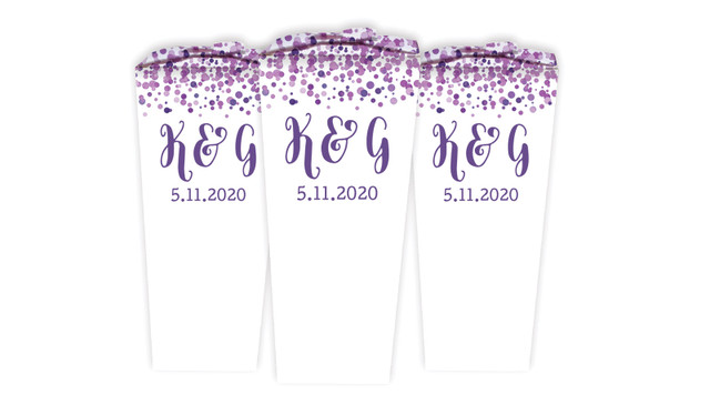 Confetti Purple Wedding Personalised Chocaboxes