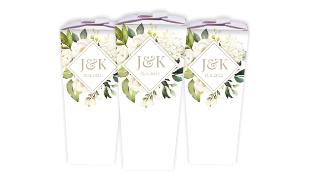 Diamond On White Roses Wedding Personalised Chocaboxes