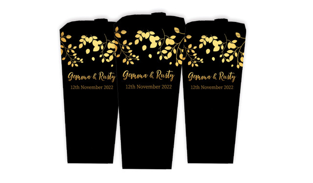 Gold Leaves Wedding Personalised Chocaboxes