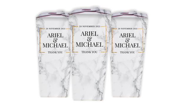 Marble Gold Frame Wedding Personalised Chocaboxes