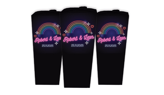 Neon Rainbow Wedding Personalised Chocaboxes