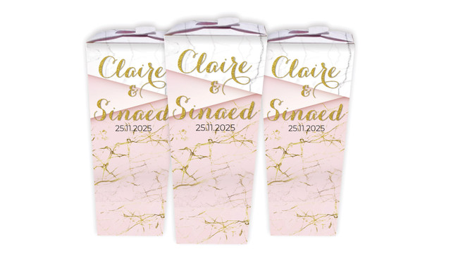 Pink And Marble Wedding Personalised Chocaboxes