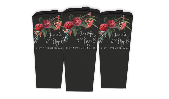 Wild Flowers Dark Wedding Personalised Chocaboxes