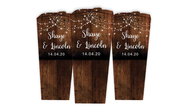 Wood Bunting Wedding Personalised Chocaboxes