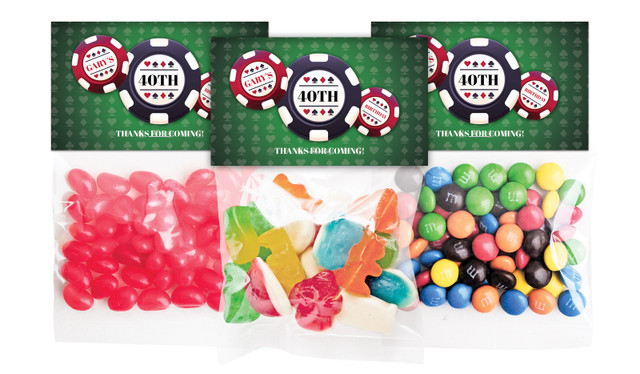 Poker Night Personalised Lolly Bag With Topper