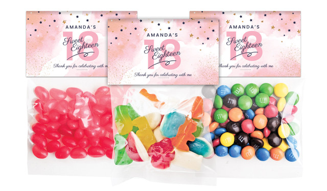 Star Watercolour Personalised Lolly Bag With Topper