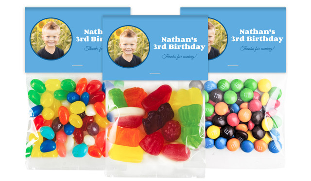 Add A Photo Boys Birthday Personalised Lolly Bag With Topper