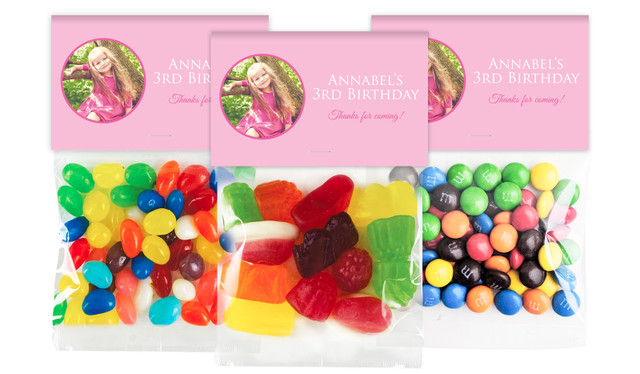 Add A Photo Girls Birthday Personalised Lolly Bag With Topper