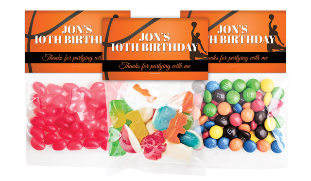 Basketball Birthday Personalised Lolly Bag With Topper
