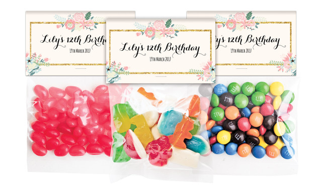 Spring Floral Birthday Personalised Lolly Bag With Topper