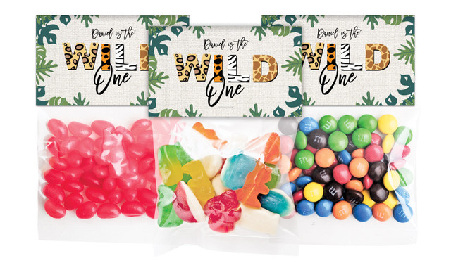 Wild One Birthday Personalised Lolly Bag With Topper