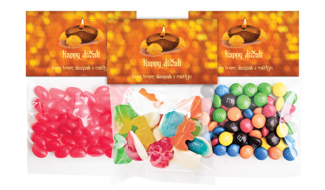 Bokeh Candle Diwali Personalised Lolly Bag With Topper