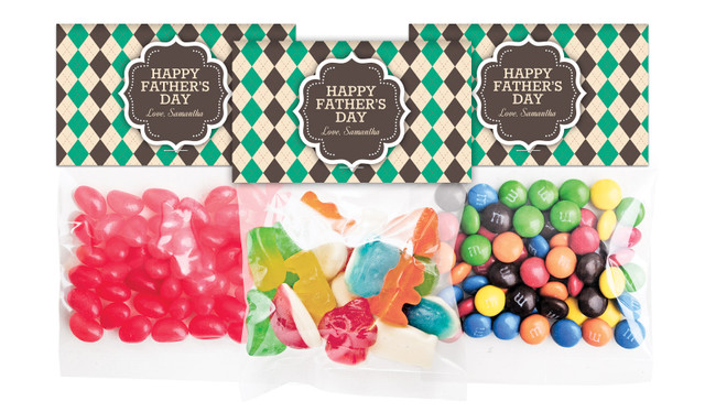 Argyle Fathers Day Personalised Lolly Bag With Topper