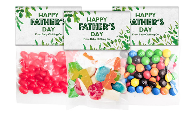 Garden Greenery Fathers Day Personalised Lolly Bag With Topper