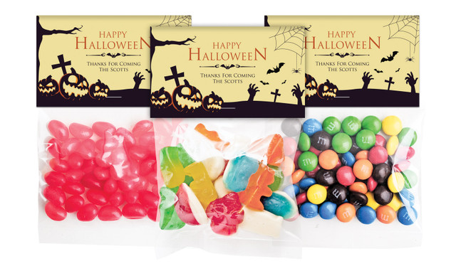 Graveyard Pumpkins Halloween Personalised Lolly Bag With Topper