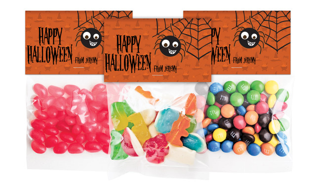 Spider Halloween Personalised Lolly Bag With Topper