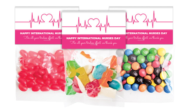 Heart Rate International Nurses Day Personalised Lolly Bag With Topper