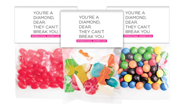 Diamond International Womens Day Personalised Lolly Bag With Topper