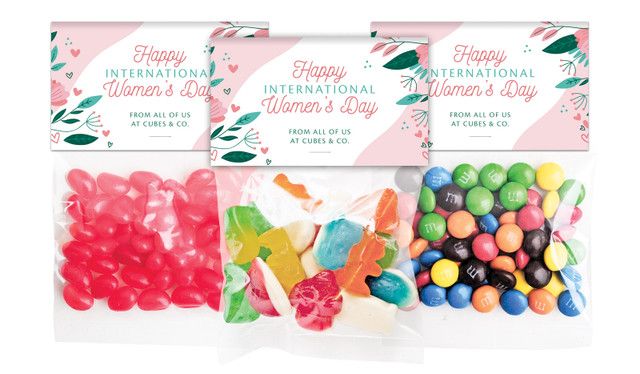 Fun Floral International Womens Day Personalised Lolly Bag With Topper