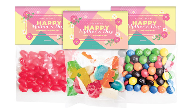 Bold Colours Mothers Day Personalised Lolly Bag With Topper