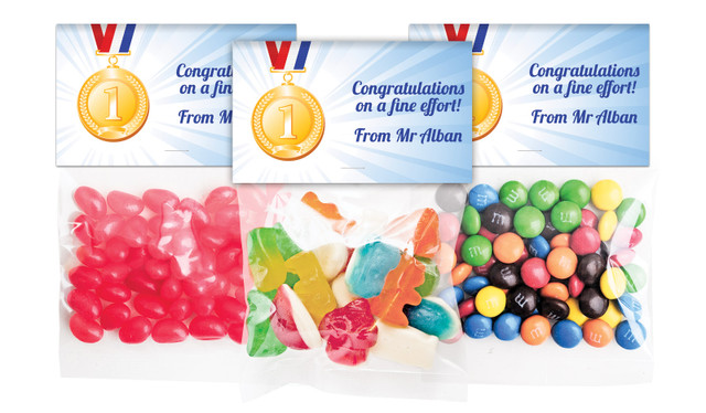 Medal 1st Place Personalised School Personalised Lolly Bag With Topper