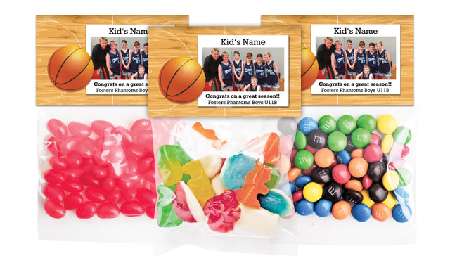 Basketball Photo Personalised Lolly Bag With Topper