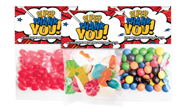 Super Thankyou Personalised Lolly Bag With Topper