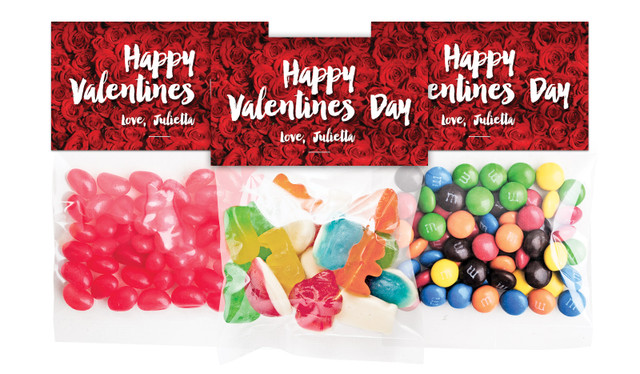 Rose Full Valentines Day Personalised Lolly Bag With Topper