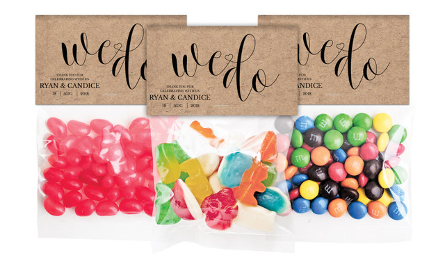We Do Wedding Personalised Lolly Bag With Topper
