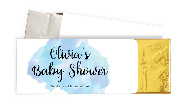 A Splash Of Watercolour Blue Baby Shower Chocolate Bar Box