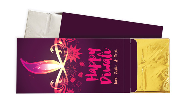Abstract Flame Personalised Diwali Chocolate Bar Box