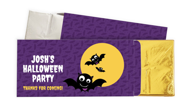 Bat Halloween Personalised Chocolate Bar In A Box
