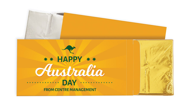 Green & Gold Australia Day Personalised Chocolate Bar In A Box