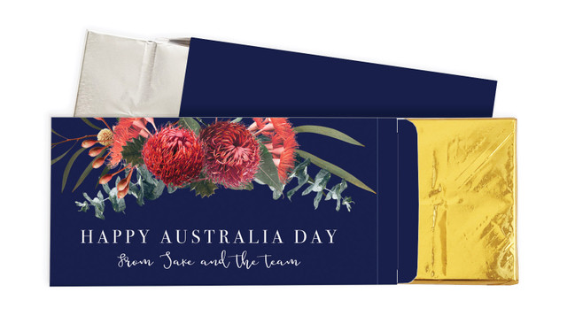Native Flowers Australia Day Personalised Chocolate Bar In A Box
