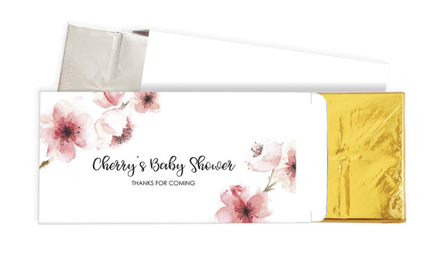 Cherry Blossoms Baby Shower Personalised Chocolate Bar In A Box