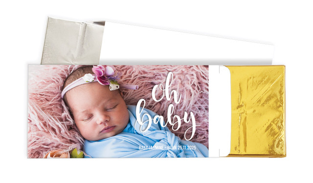 Oh Baby Birth Announcement Personalised Chocolate Bar In A Box
