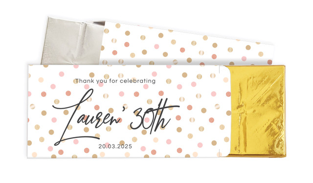 Metallic Confetti Personalised Chocolate Bar In A Box