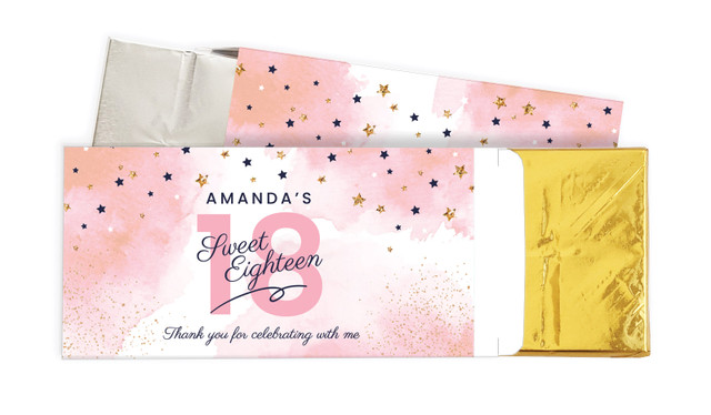 Star Watercolour Personalised Chocolate Bar In A Box
