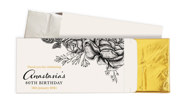Vintage Roses Personalised Chocolate Bar In A Box