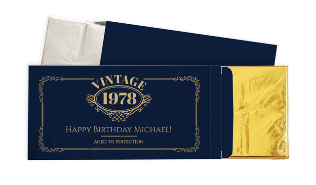 Vintage Year Personalised Chocolate Bar In A Box