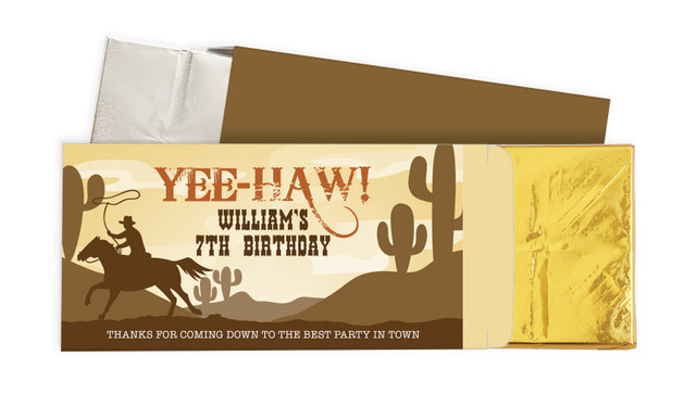Cowboy Birthday Personalised Chocolate Bar In A Box