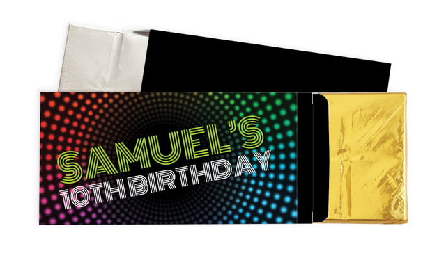 Disco Lights Birthday Personalised Chocolate Bar In A Box