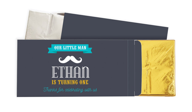 Little Man Moustache Birthday Personalised Chocolate Bar In A Box