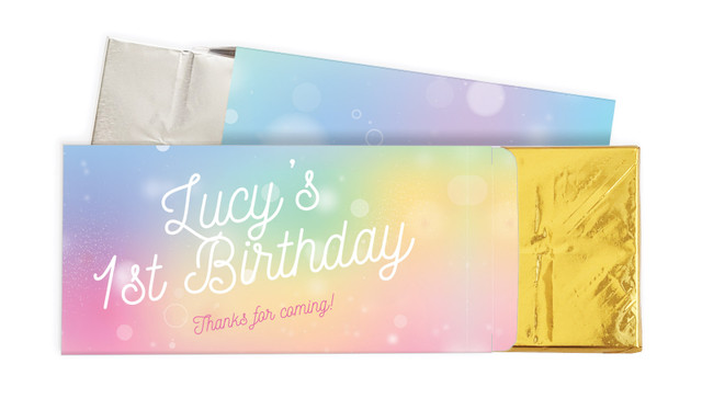 Rainbow Sparkle Birthday Personalised Chocolate Bar In A Box