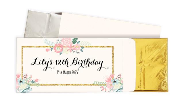Spring Floral Birthday Personalised Chocolate Bar In A Box